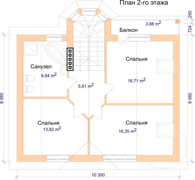 Дом с мансардой с тремя спальнями