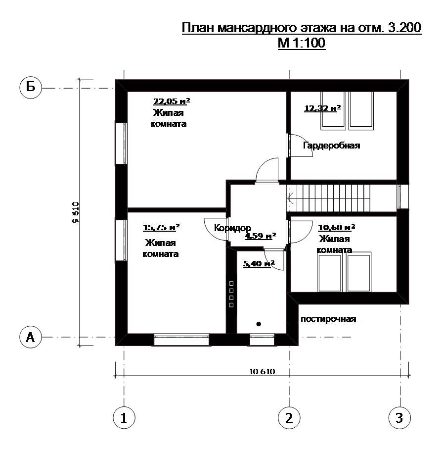 Чертежи домов с размерами мансардные